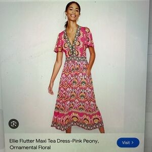 Boden Ellie Flutter Maxi Tea Dress